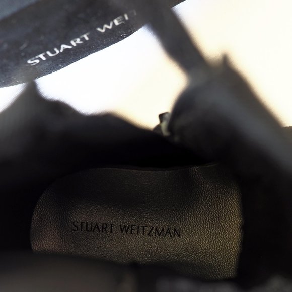 Stuart Weitzman Black Leather Fringe Baby Boots Size US3 - Picture 6 of 7